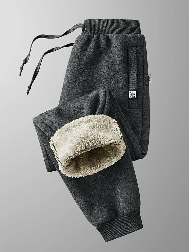 Winter Men's Sports Trousers Hot Fleece Jogging Trousers Sportswear Zippered Pockets Casual Track Trousers Cotton Plus Size 6XL 7XL 8XL