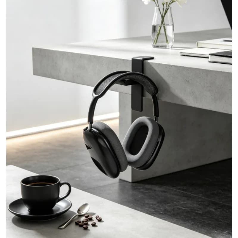 Headphone Stand Desk Clamp No-Drill, Sturdy Metal Multi-functional Holder for Office Desk, Dorm, Holds Headset, Bag, Umbrella