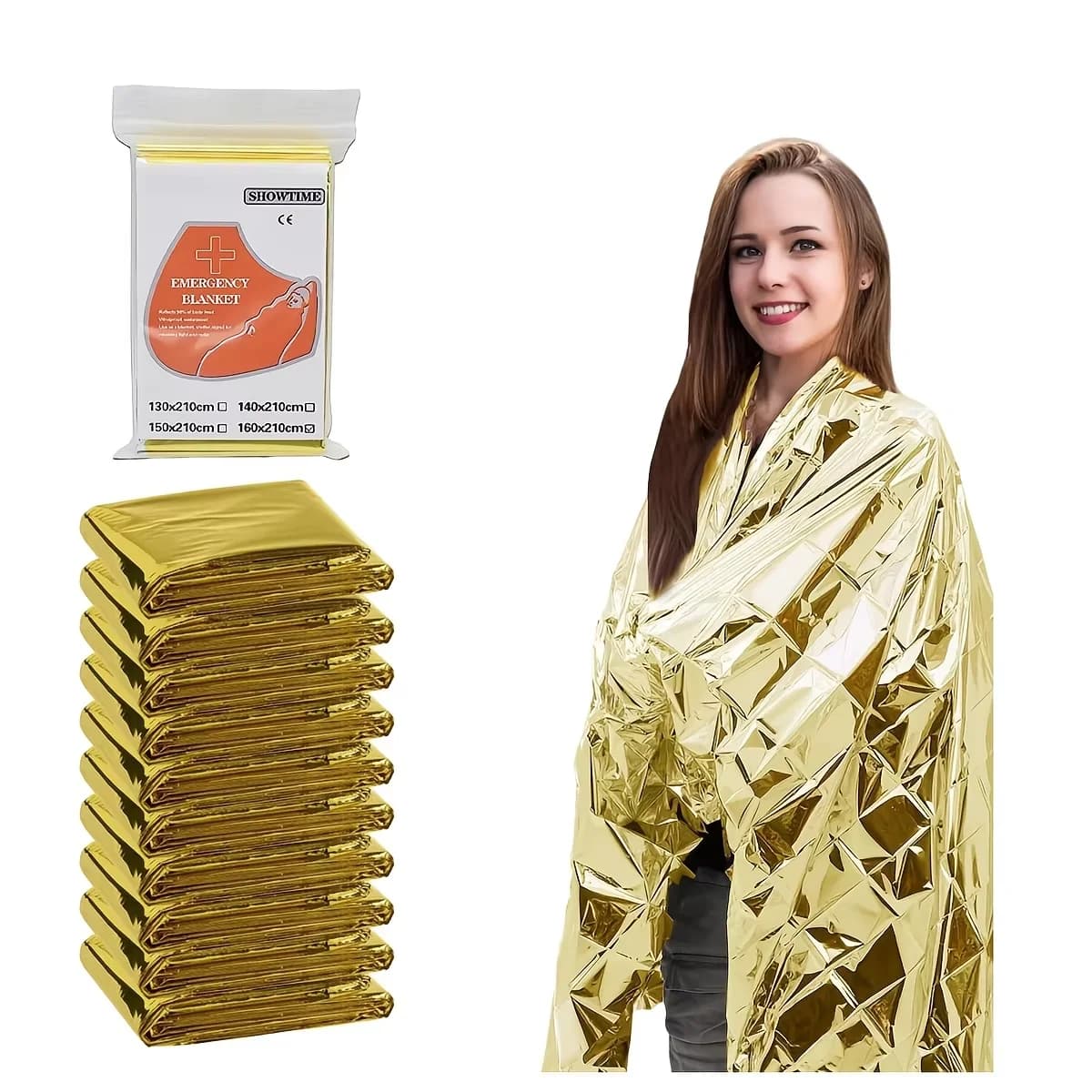 Coperta di Emergenza Portatile in Alluminio per Campeggio ed Escursionismo, Leggera e Anti-Calore, Coperta di Primo Soccorso