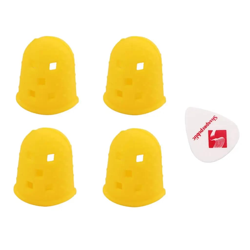 4 pezzi plettri per pollice per chitarra protezioni per dita in silicone per esercitazioni per principianti