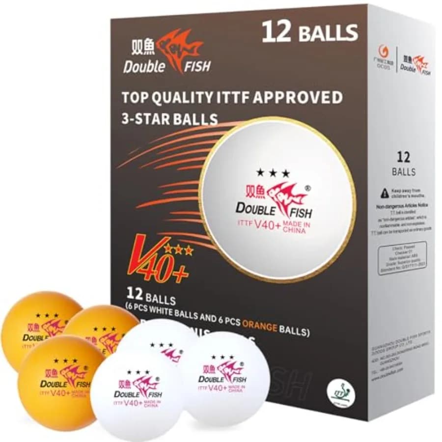 Palline da Ping Pong - Palline da Tennis da Tavolo Bianche e Arancioni 3 Stelle - Palline ABS V40+ ad Alte Prestazioni Massima Durabilità per Allenamento