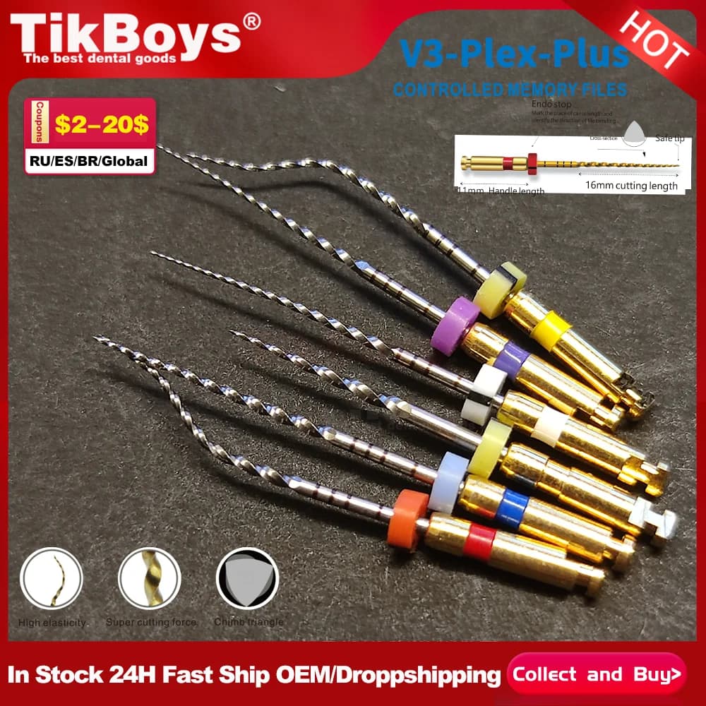 6 Pz/pacco Dentale Canalare File Calore-Activato Rotante Nitinol Pasta Dente Lime Termicamente Attivato Nichel-Titanio 25MM/31mm