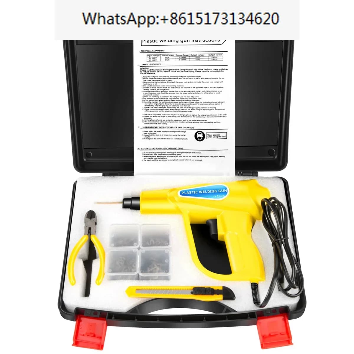 70W Giallo Spina UE Cucitrice a caldo PVC Saldatrice di plastica Kit di riparazione paraurti auto Riparazione kit di strumenti pistola saldatore