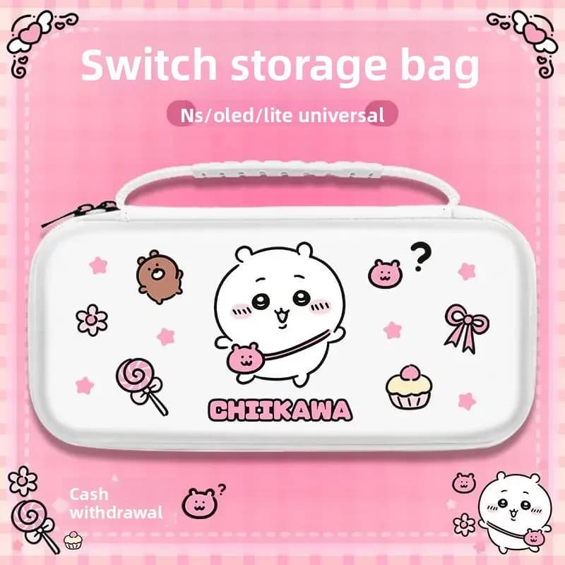 Switch Carrying Case For Chiikawa Anime Cute Nintendo OLED Lite And Switch 2 Storage Bag Pouch Protective Travel