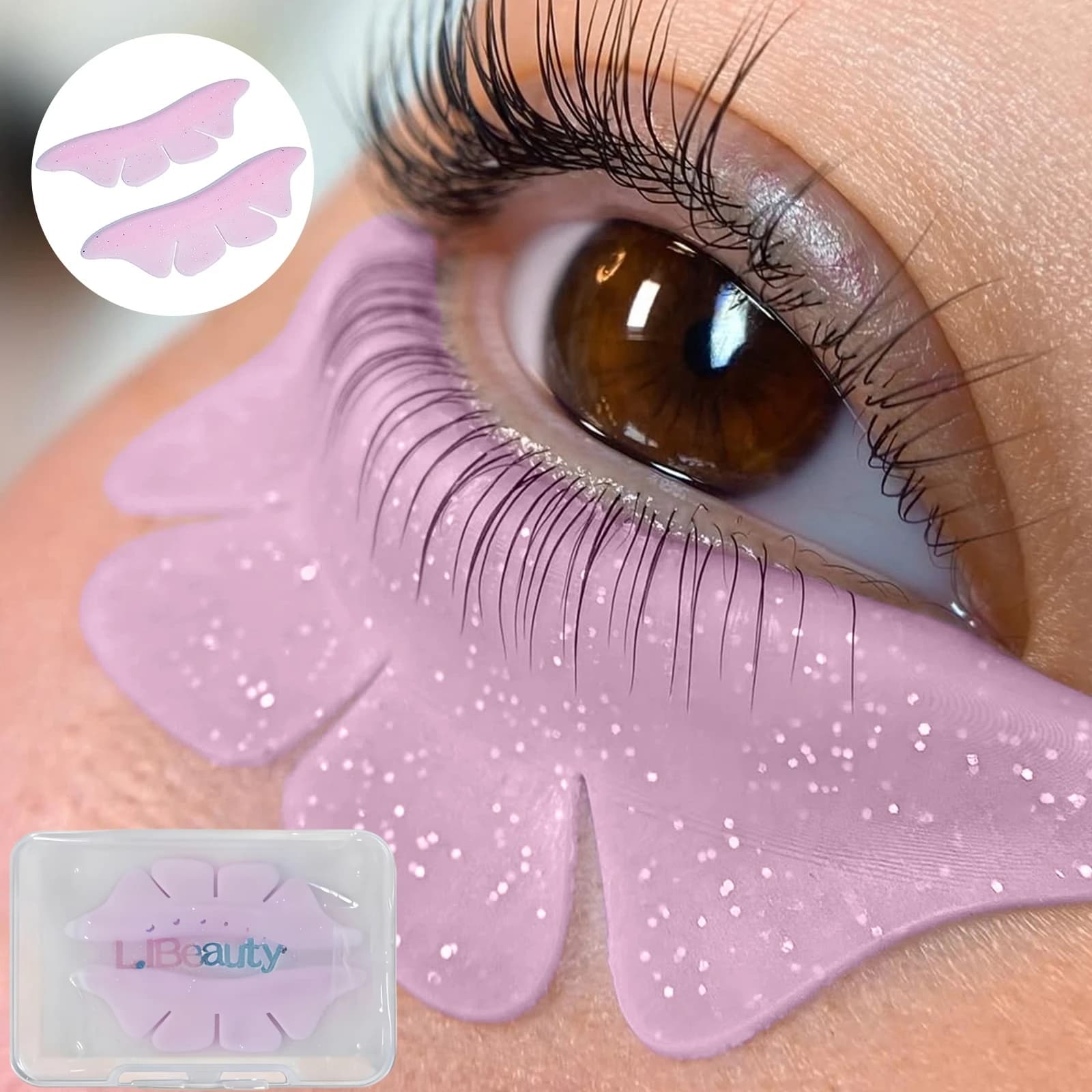 Libeauty 1 Paia Silicone Glitter Butterfly Lash Lift Shield Eyelash Perm Pad Lash Lifting 3D Folding Accessories Tool