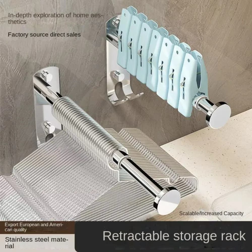 Stainless steel hanger, Folding Rack Without Drilling, Drying Hook from Balcony, Wall Drying
