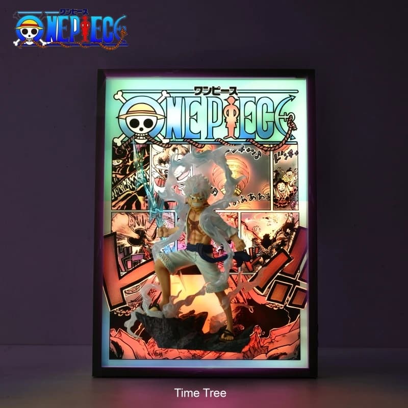 Originale One Piece Monkey D. Rufy Comic Anime Cornice decorativa per foto 3d Pittura stereoscopica Ornamento decorativo creativo Regalo