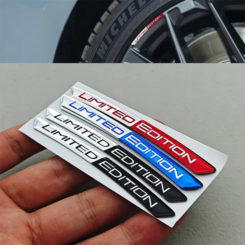 4pcs/Set Alumium Car Wheel Hub Stickers Logo Limited Edition Emblem Car Decorative Decals Motorcycle And Bicycle Wheel Hub Badge