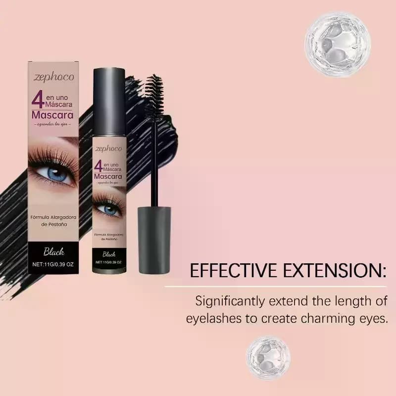 Black Eyelash Mascara Naturally Incurved, Hydrating, Lightweight, Resistant to Sweat, Cosmetic to Improve Eyelashes