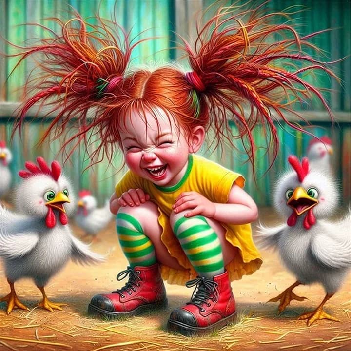 Girl and Chicks 5D DIY Diamond Painting Cross Stitch Art Mosaic Full Round Embroidery Home Decor Wall Art Adult Gift