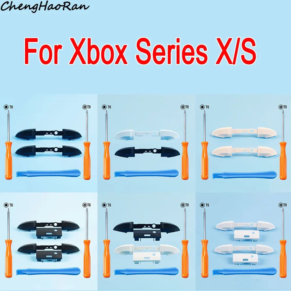 1 Set nero bianco RB LB pulsante di attivazione del paraurti staffa della barra centrale per parti del pulsante di ricambio di riparazione del Controller Xbox Series X/S