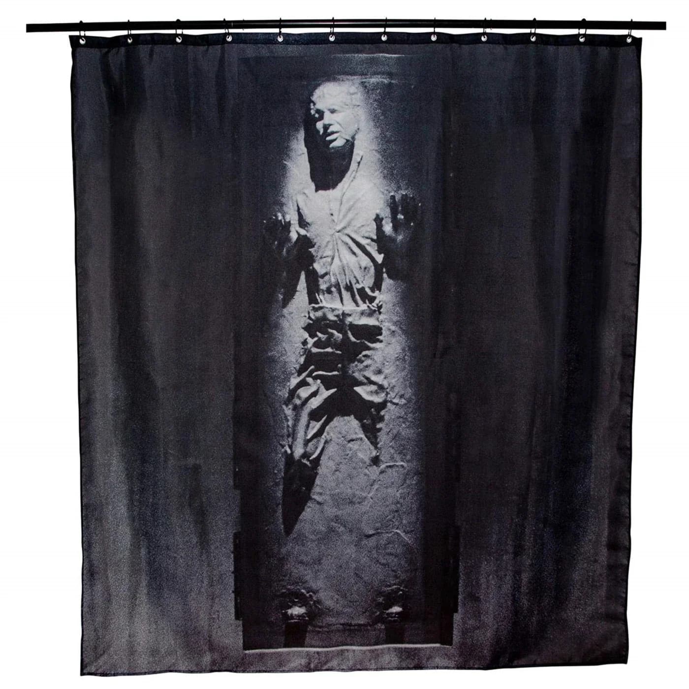 Factory Han Solo in tessuto carbonite Tenda da doccia in morbido poliestere grigio Set di tende da bagno Accessorio per la decorazione domestica con ganci