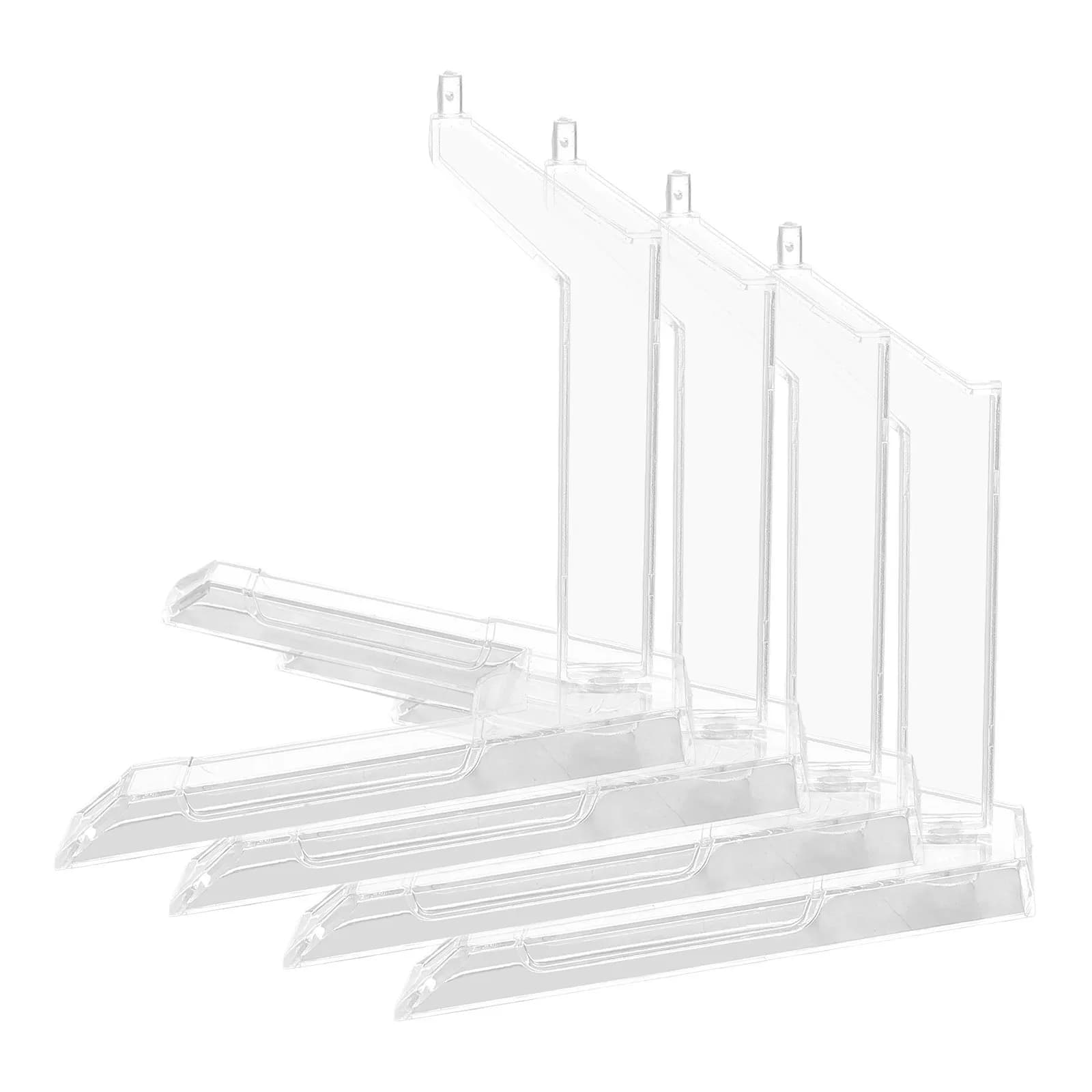 Set di 4 Supporti Trasparenti in Plastica per Action Figure, Base Flessibile e Stabile per Esposizione di Figure Anime, Supporto Regolabile