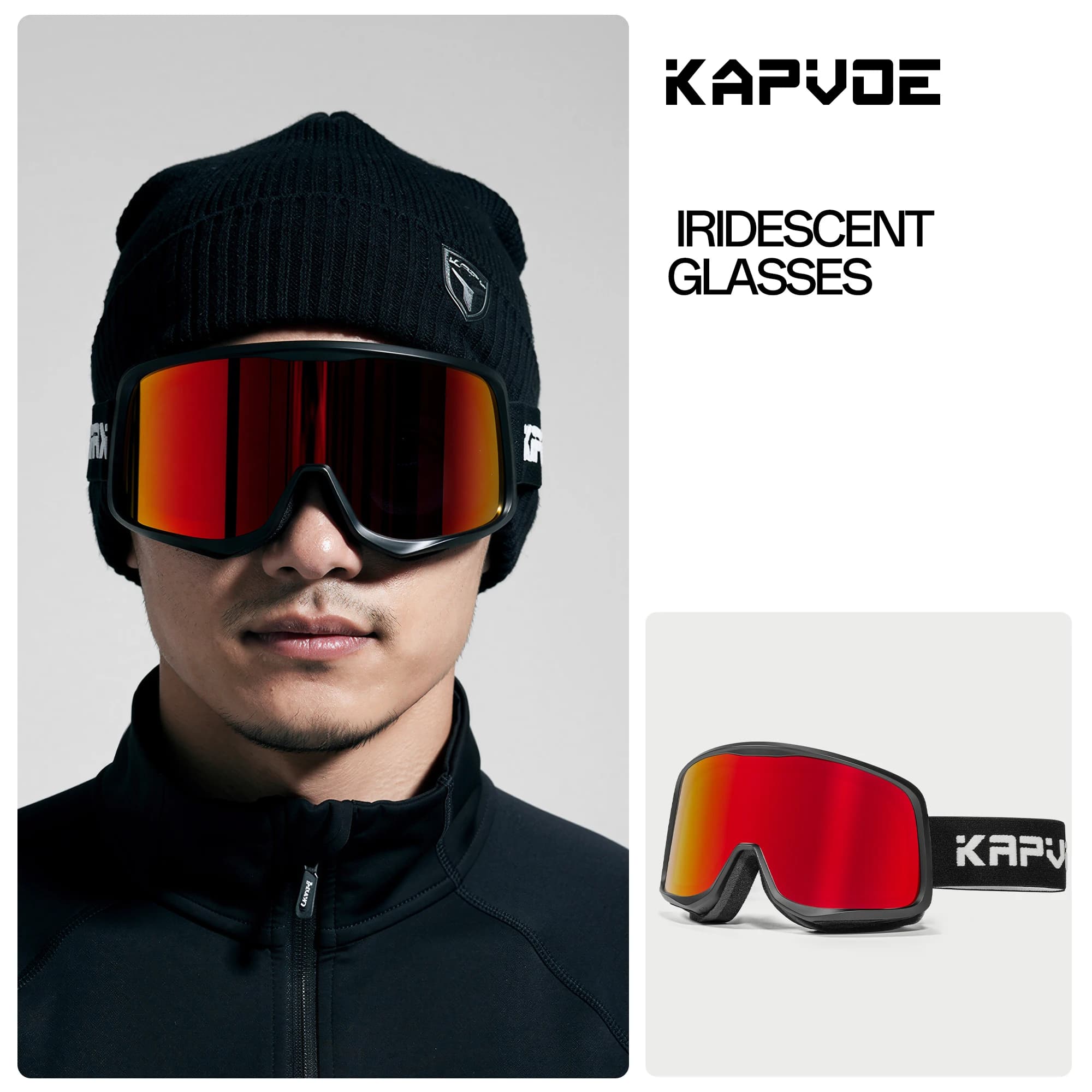 Kapvoe 2026 Professional Winter Photochromic Ski Goggles Men Snowmobile Anti-Fog Snowboard Goggles Women Ski Equipment UV400