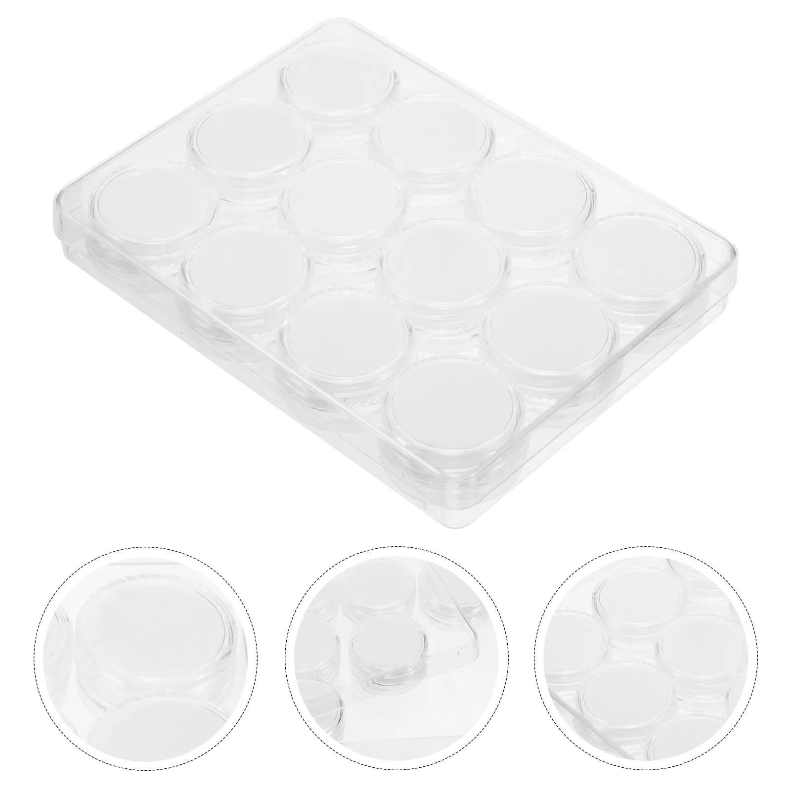Set di 1 Espositore per Gemme in Acrilico con Coperchio Trasparente, Contenitore Porta Gioielli per Anelli e Spille, Organizzatore da Scrivania