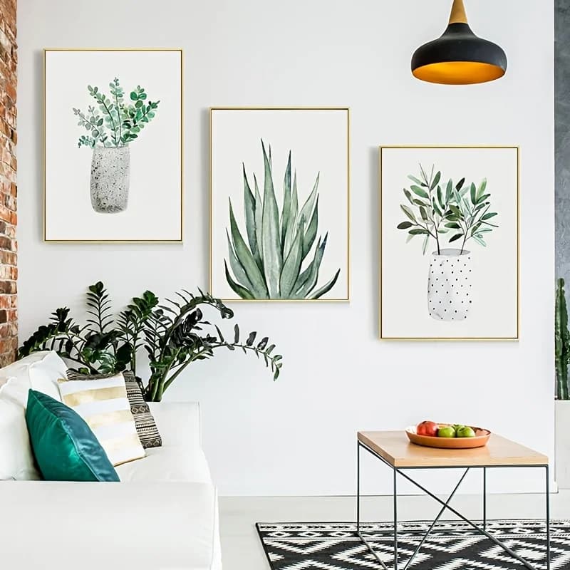 Green Pot Plant Leaves Canvas Art Painting Prints Simple Modern Wall Decorative Poster for Living Room Home Decor Picture
