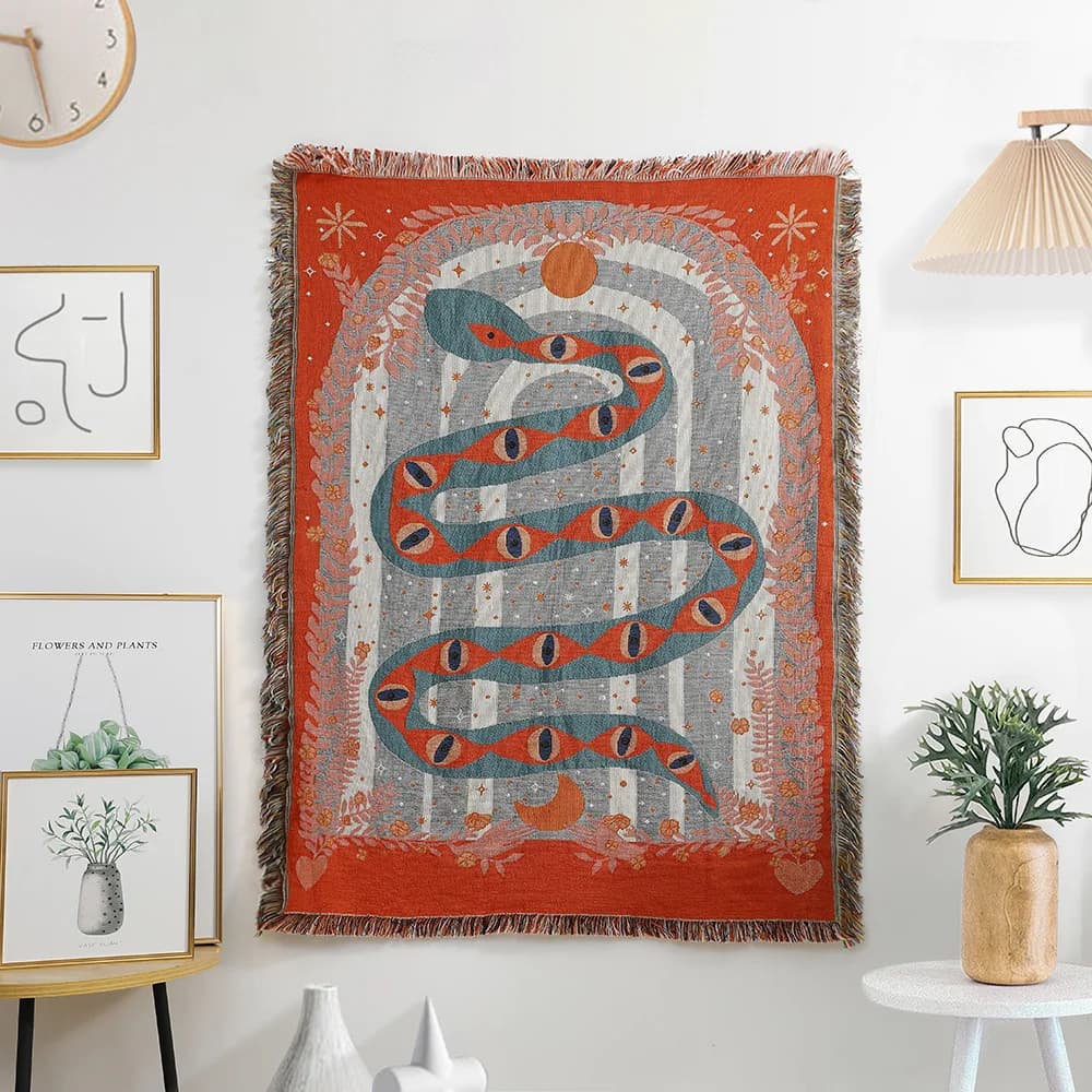 Coperte casual Tappeto Decorazione Coperta serpente Tappeto Divano Tappeto per il tempo libero Arazzo singolo Coperta per divano Coperte per la casa