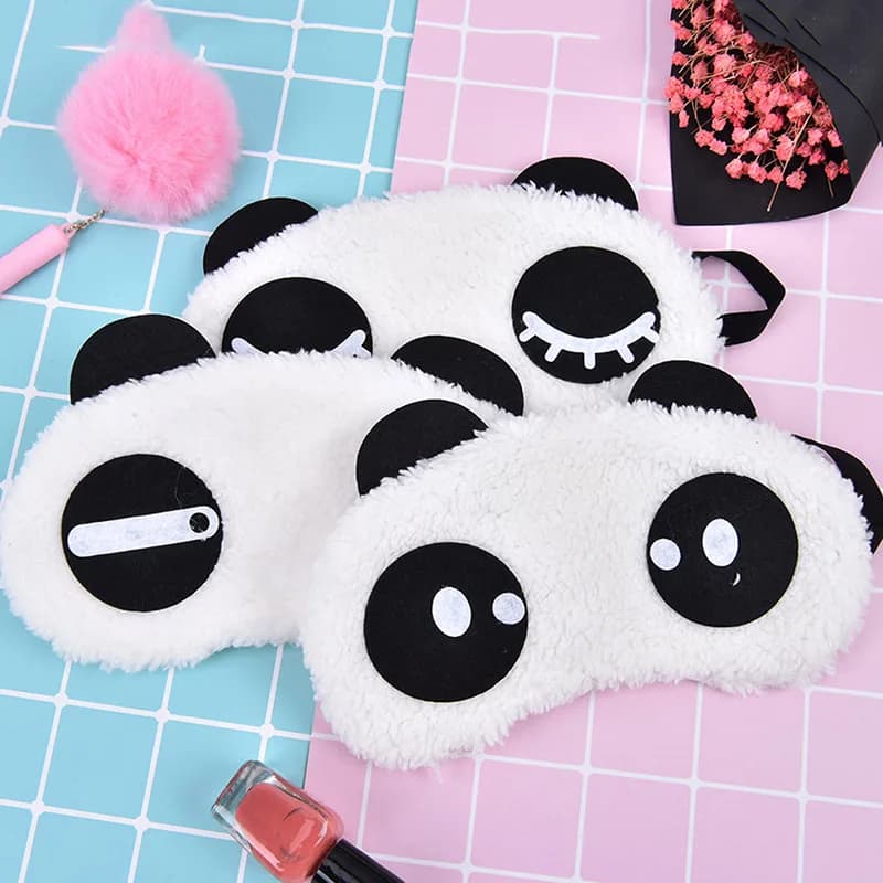 Mask for Sleeping in Cotton in Shape of Panda, Covers Eyes for Travel and Sleep