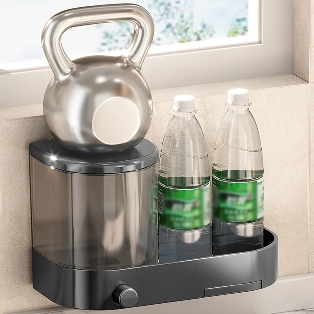 with Drain Tray Wall Mounted Soap Dispenser with Sponges Holder Large Capacity Hand Sanitizer Container Hand Press Waterproof