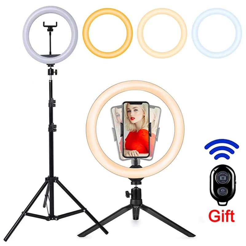 16/26/33cm LED Selfie Ring Lighting Light Dimmable Photographic With Bluetooth Remote Control LED Fill Lamp For Phone Video Live