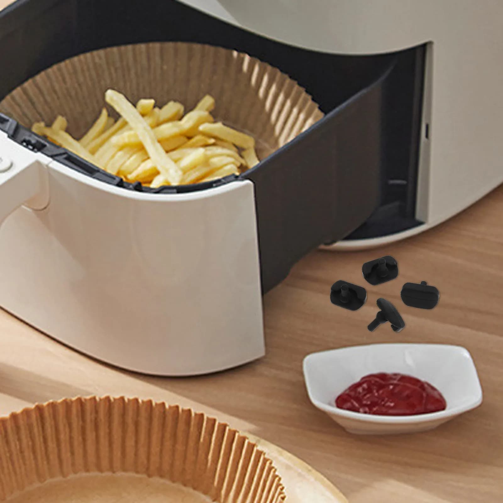 4 Pezzi Protezioni Angolari per Friggitrice ad Aria, Piedini Antiscivolo in ABS Resistenti ai Graffi, Ricambi per Cestello Friggitrice ad Aria