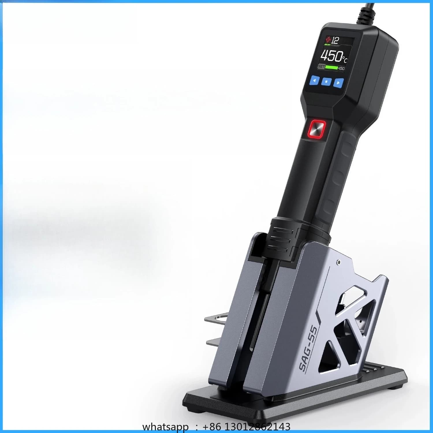 SAG-55 Micro Pistola ad Aria Calda 550W con Supporto BGA Rilavorazione LCD Digitale Asciugacapelli Pistola di Calore per Saldatura per Strumenti di Riparazione di Saldatura