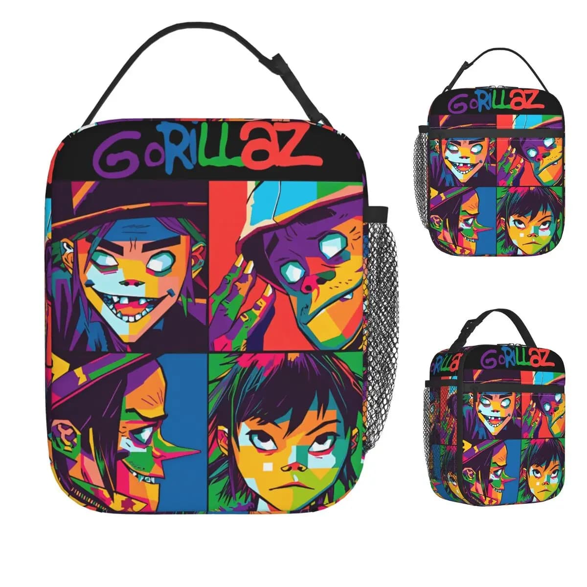Music Band Gorillaz Punk Rock Borsa per il pranzo per bambini Borsa termica per il pranzo Borse per il pranzo termiche impermeabili isolate portatili