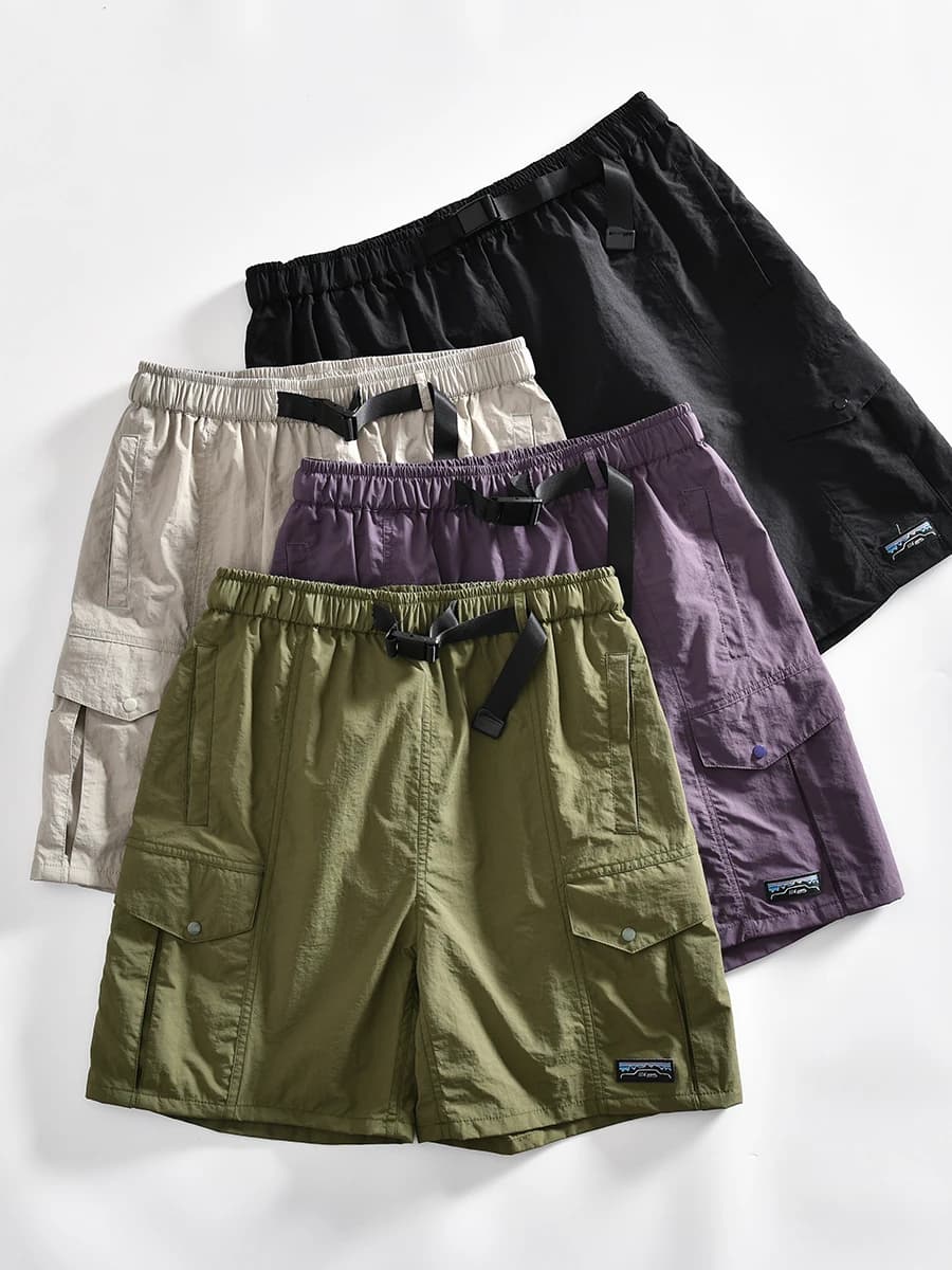 Outdoor Workwear Shorts Couple Style Quick Dry Belt Men's Summer Casual Pants Breathable Straight Leg Youthful Energy