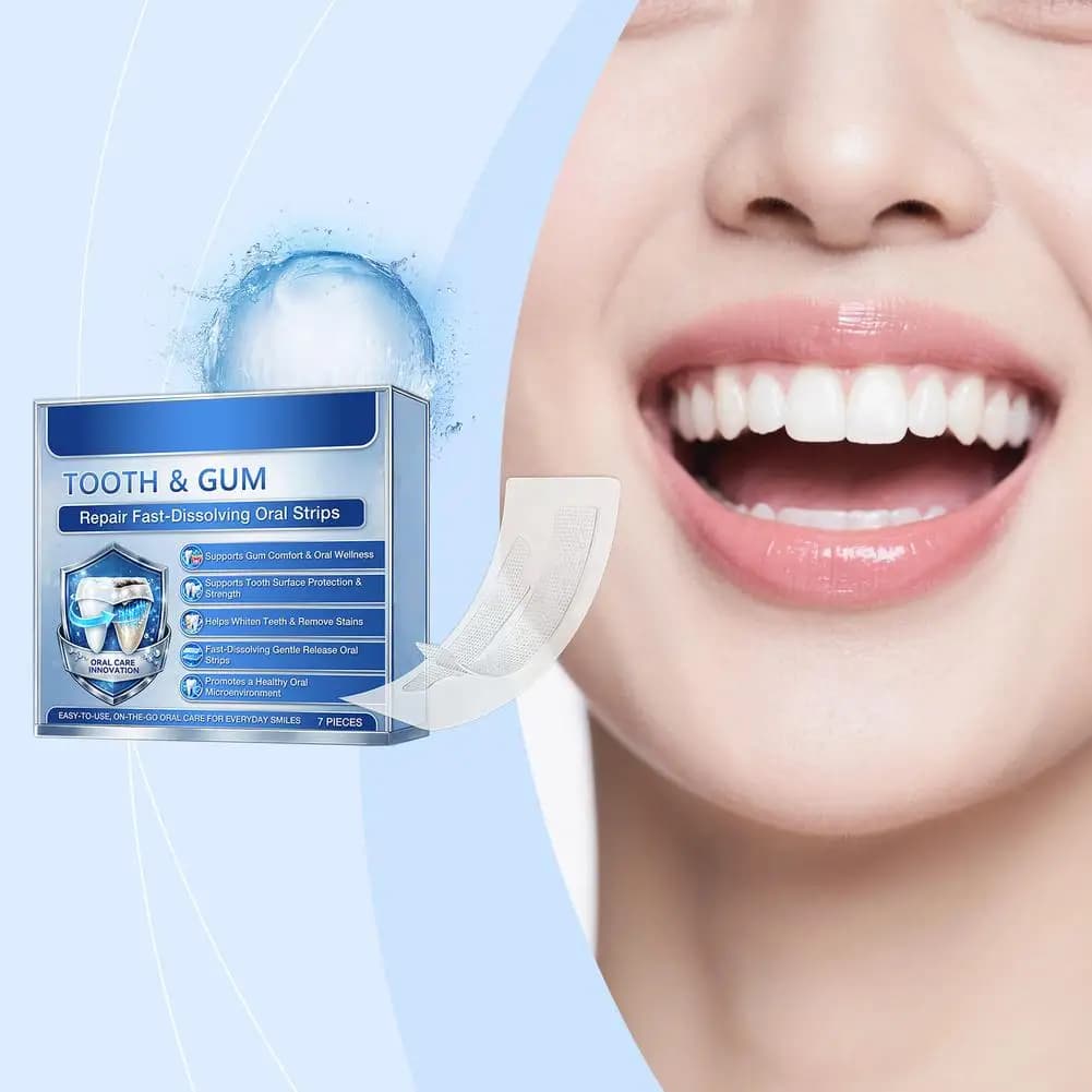 7 Pezzi Patch Sbiancanti per Denti, Rimuovi Macchie, Riparazione Gengive, Strisce Orale a Scioglimento Rapido, Innovazione per la Cura Orale