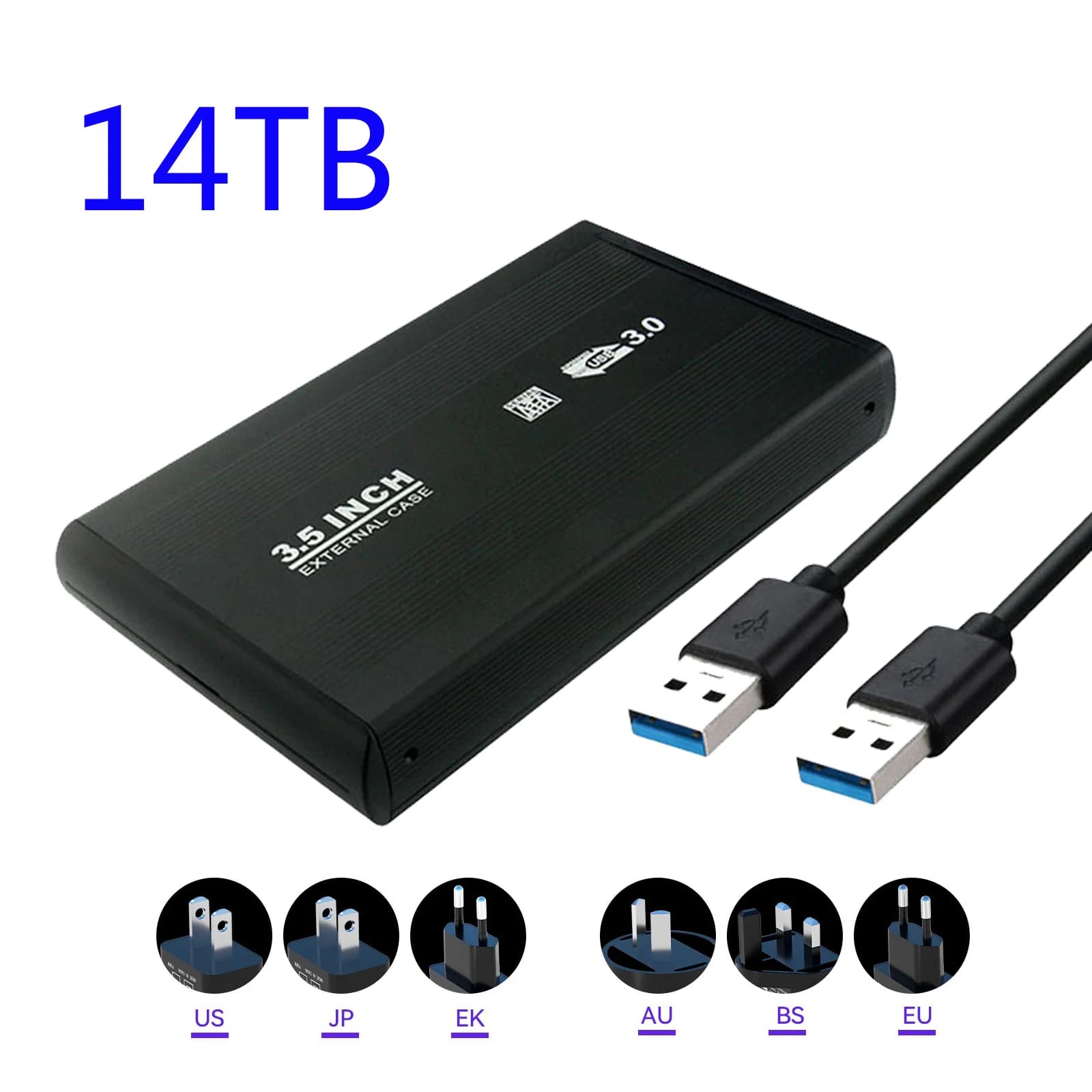 NEW 3.5 inch 14TB External Hard Drive USB 3.0 MECHA Style HDD 3D NAND External Storagefor PC Mac Desktop Laptop Office