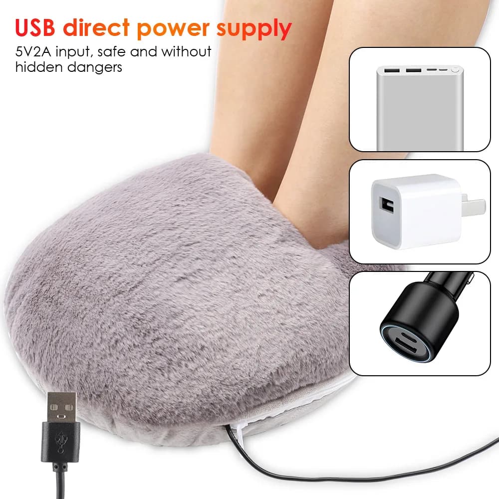 Macchina elettrica per il riscaldamento dei piedi USB 5V2A Scaldapiedi Coperta termica in velluto ultra morbido 45-55 ℃ Tappetino riscaldante per ufficio