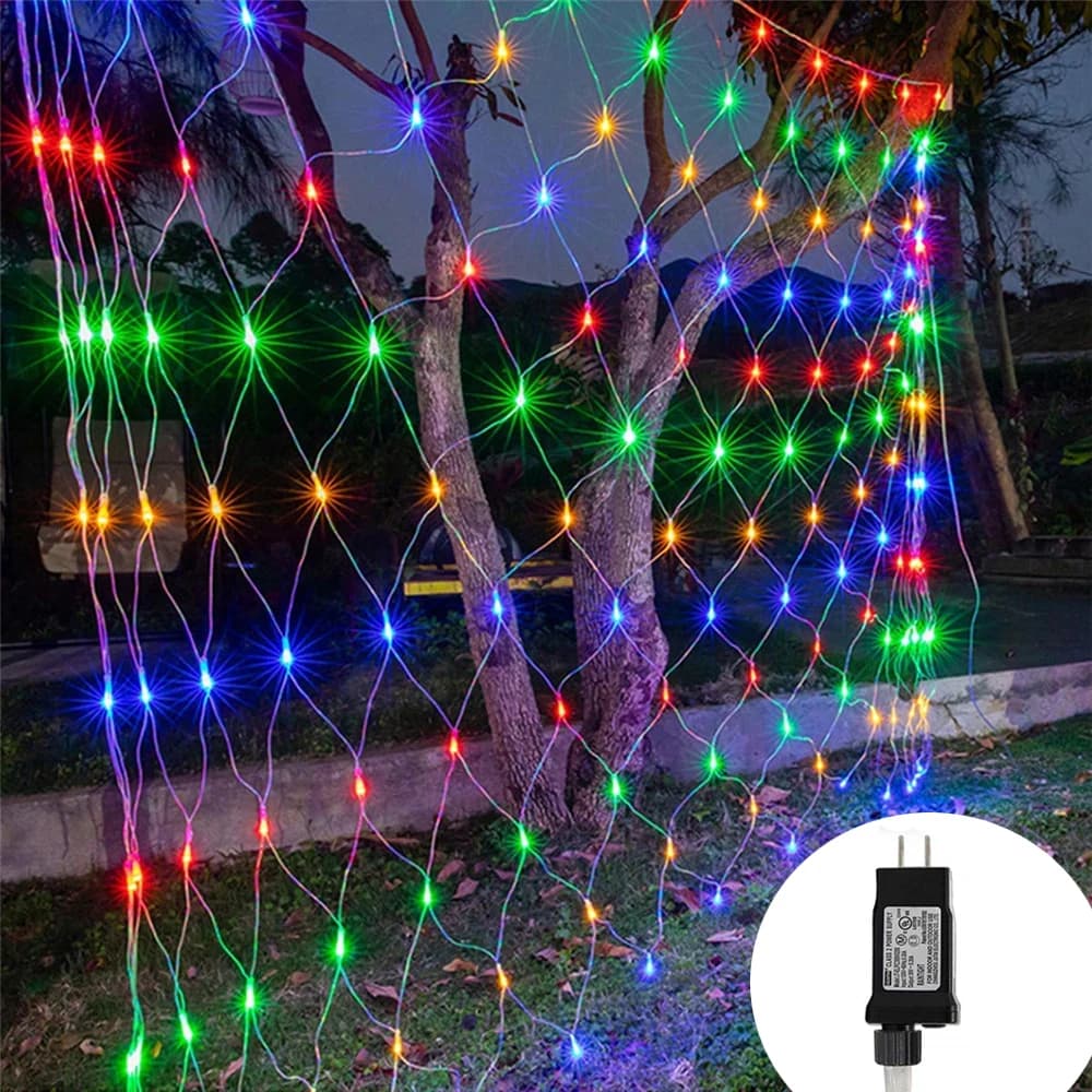 3x2M 196 LED Net Mesh String Lights 8 modalità 30V Mesh a bassa tensione Fata Luci natalizie per alberi di Natale Matrimonio Vacanza Giardino