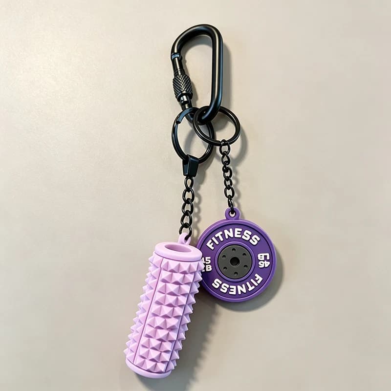 3DMini Foam Roller Fitness Keychain for Women Fashion Bag Pendant Fitness Enthusiast Bag Car Key Charm Decoration Gift
