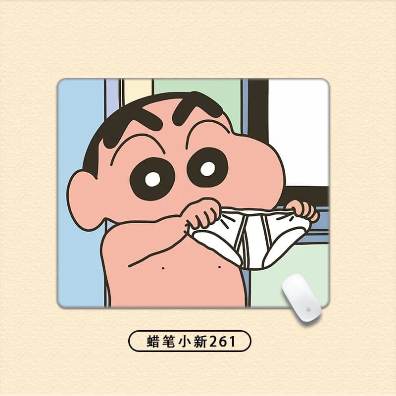 Creative Funny Crayon Shin-chan​​ Leather Mouse Pad Small Animation Cartoon Two-dimensional Notebook Office Computer Table Mat