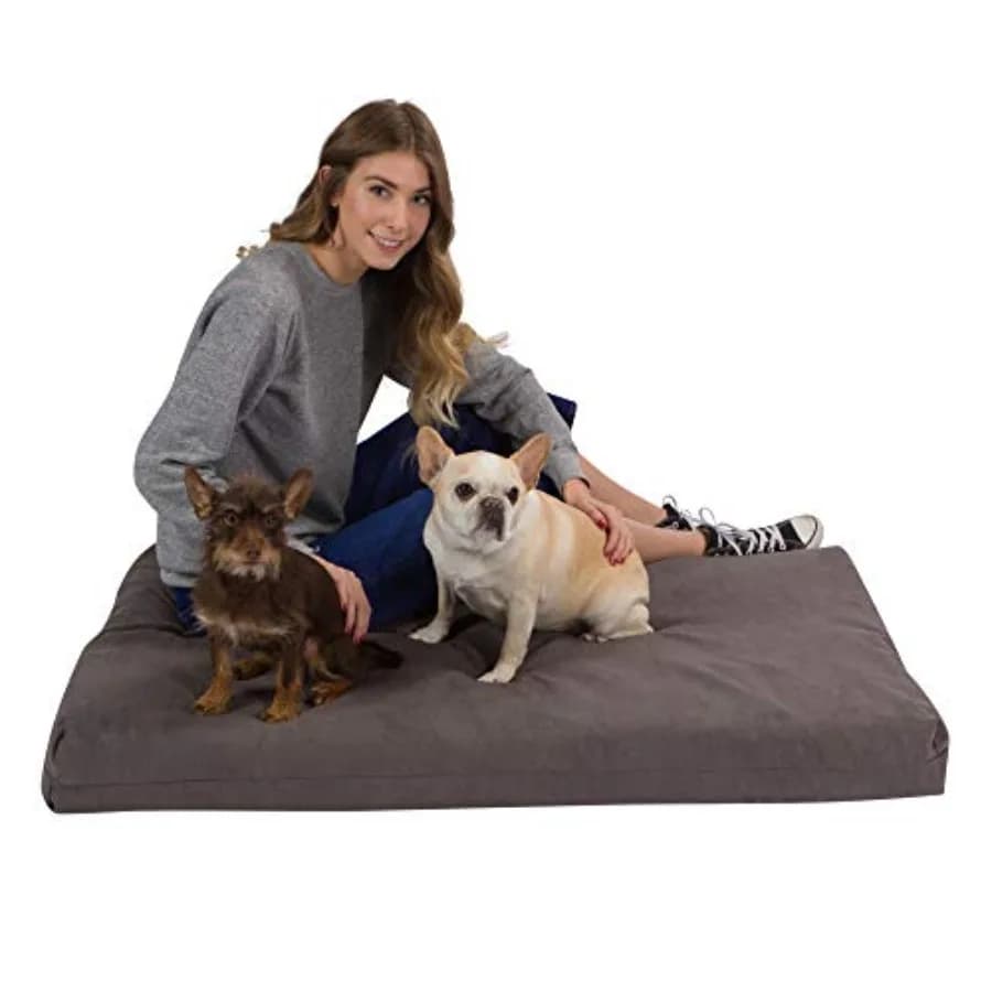 Orthopaedic Bed for Dogs with Memory Foam in Gel for Support and Comfort - Large Grid Sink with Removable Cover