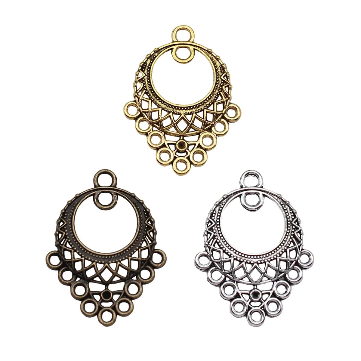 Hollow Earring Materials Flower Of Life Connector Geometry Charm For Link DIY Layered Necklace Findings Supplies For