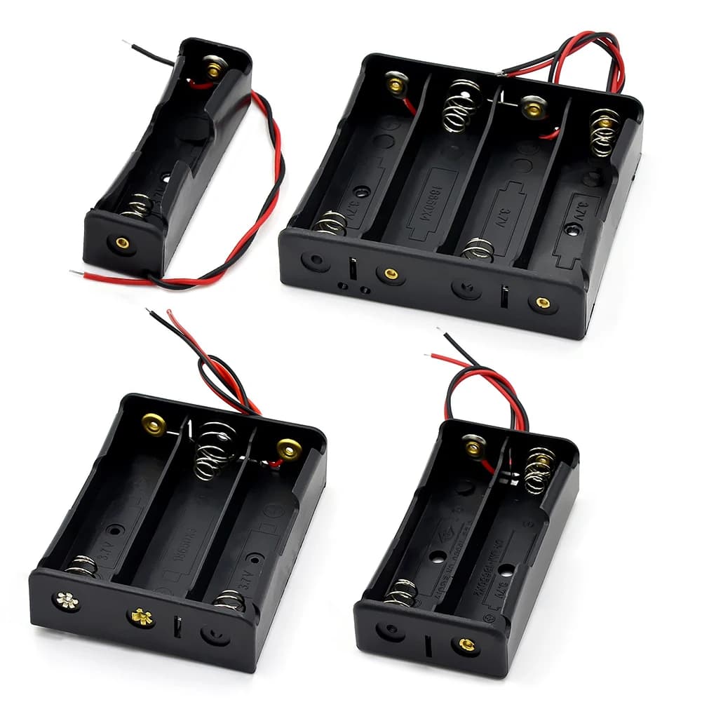 18650 Custodia per scatola di immagazzinaggio batteria 1 2 3 4 Slot 18650 Supporto per batteria 18650 Custodie parallele per batterie 3.7V Contenitore per batterie fai da te