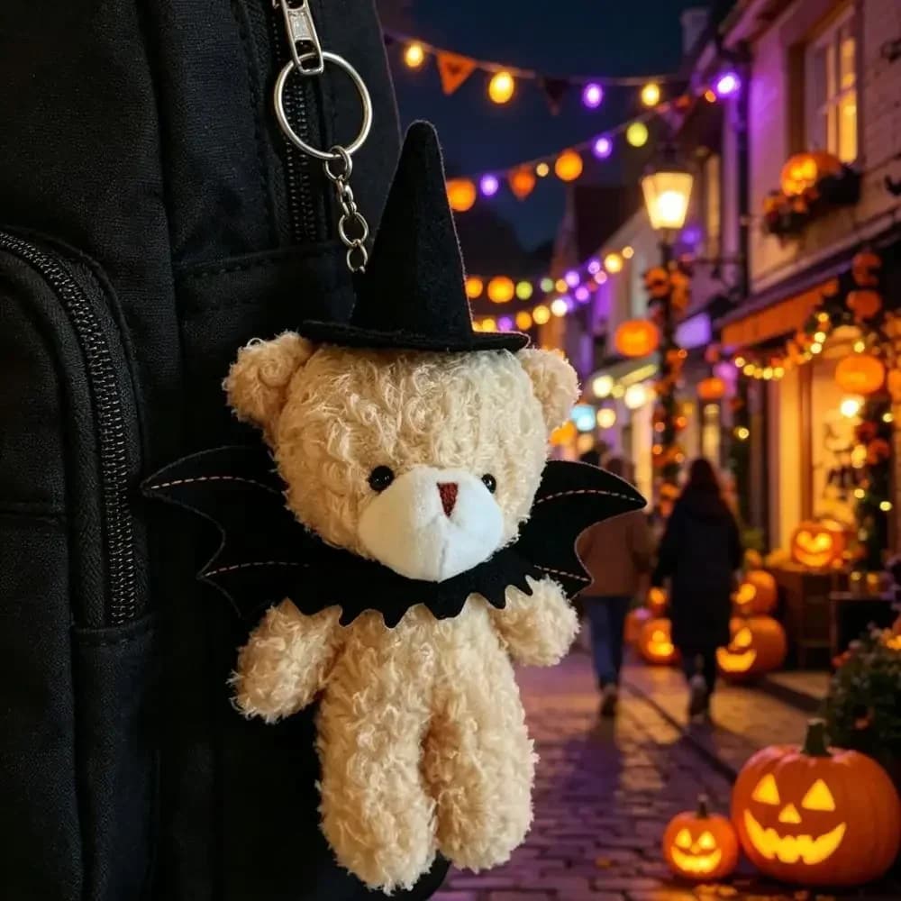 1/3pcs DIY Little Bear Plush Keychain PP Cotton Cute Halloween Plush Pendant Kawaii 15cm Bear Plush Doll Phone Accessories