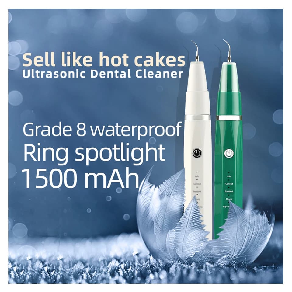 Waterproof Rechargeable Ultrasonic Dental Scaler Detergent with Teeth Whitening Kit for Tartar Scling Removal
