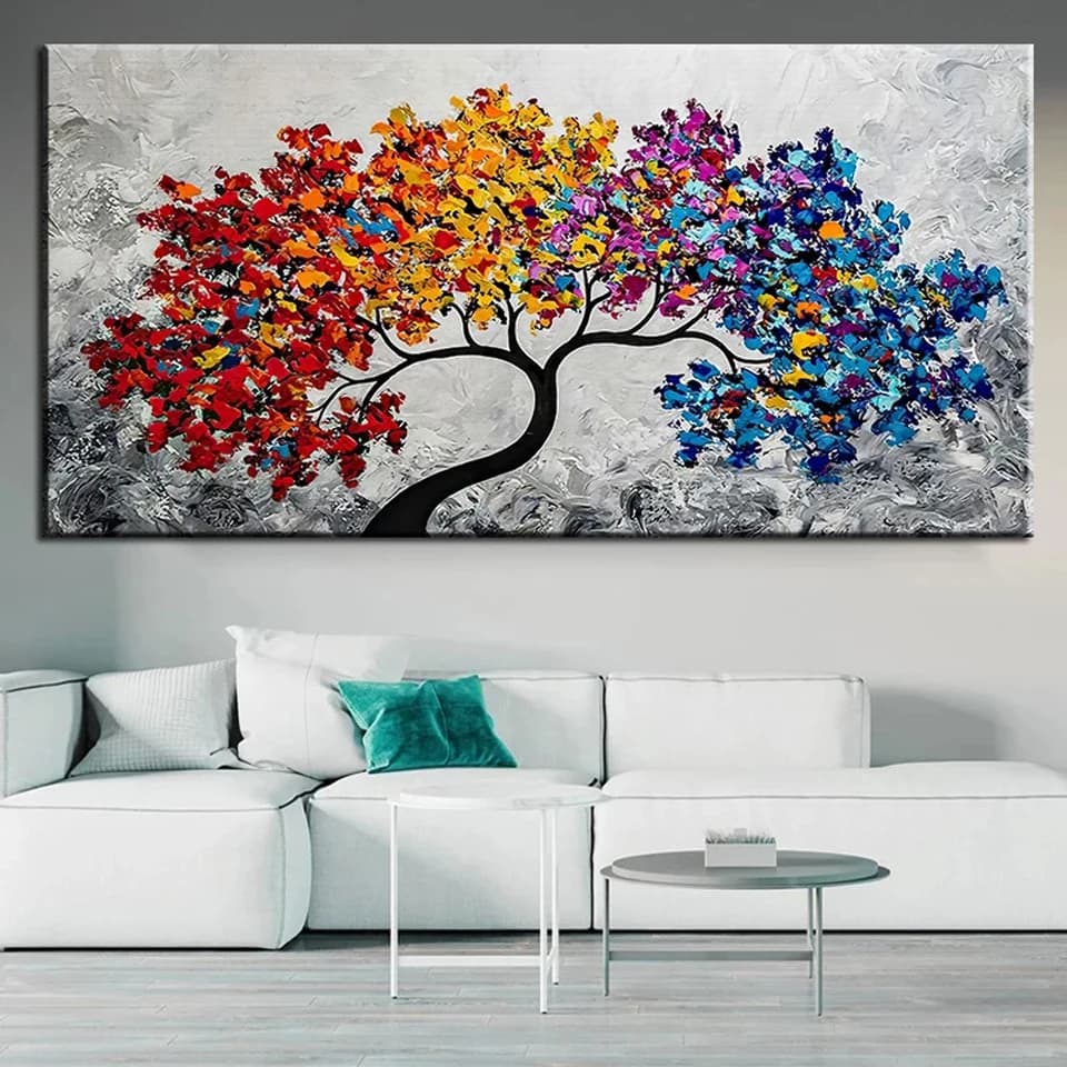 Abstract Diamond Painting Tree Landscape Diamond Mosaic Cross Stitch Kits Diamond Embroidery For Living Room Home Office Decor