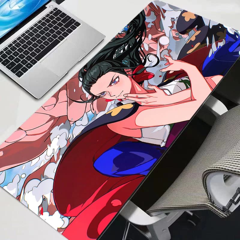 Tappetino per mouse grande One Piece in gomma, accessori per computer da gioco, tappetino da scrivania con bordo rinforzato, resistente, per giocatori.