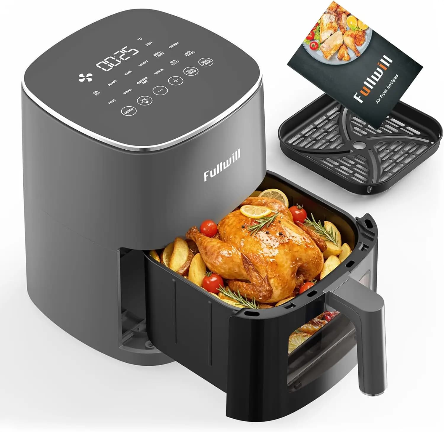 Air Fryer 6QT with Viewing Window, 12-in-1 Multi-Function: Roast, Bake, Dehydrate, Fries, Nonstick & Dishwasher-Safe Basket, 170
