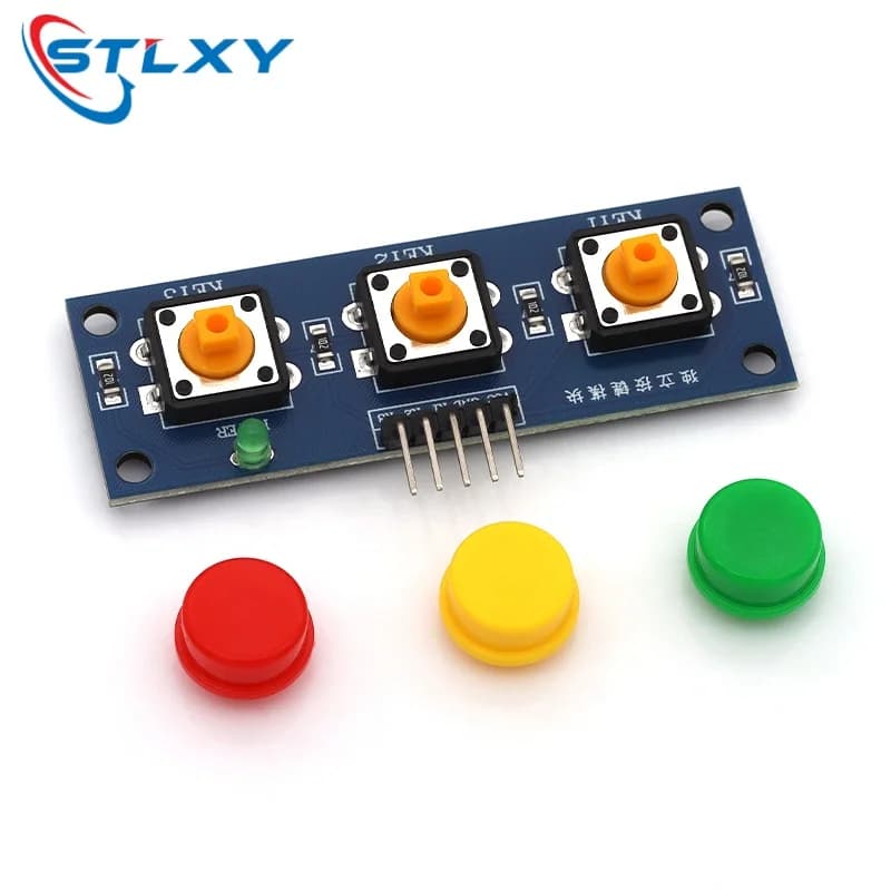 Stlxy ST003 Three Touch Switch Large Button Module 3.3-5V Suitable for Single-chip Microcontroller ARM Raspberry-Pi Arduino