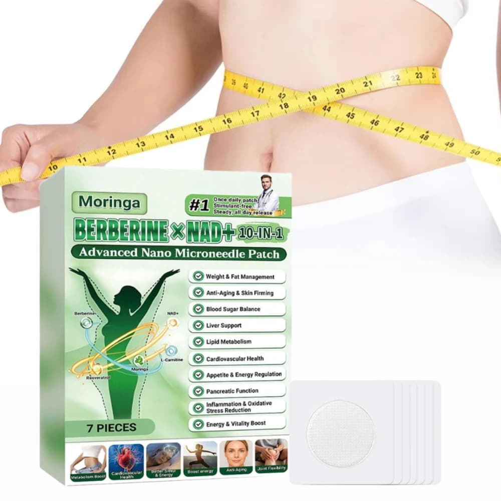 Advanced Microneedle Patch with Natural Berberin and NAD+ 10-in-1 for Weight Loss, Slimming Sticker for Men and Women, Silhouette Daily Care