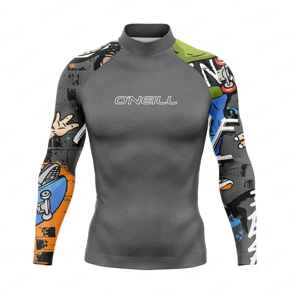 New Men's Surf Swimsuit Rash Guards Long Sleeve Surfing Shirts UPF 50 Swimwear All Time T-Shirt Sports Diving Clothes Rashguard