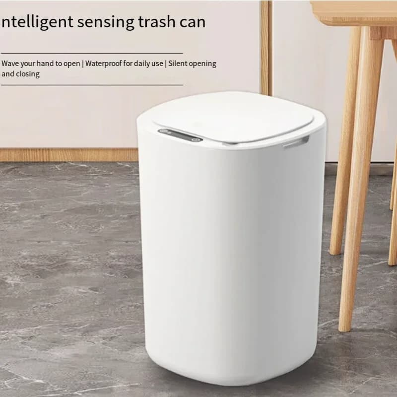 Cestino Intelligente con Sensore, Coperchio Automatico, Classificazione Rifiuti, per Casa, Ufficio, Cucina, Bagno e Rifiuti Medici