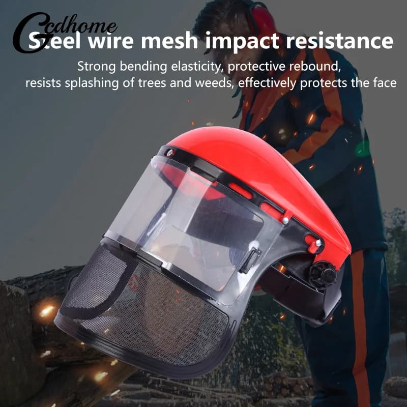 Safety Head-Mounted PVC Protective Mask Anti-Splashing Anti-Dust Face Screen For Grass Cutting Work