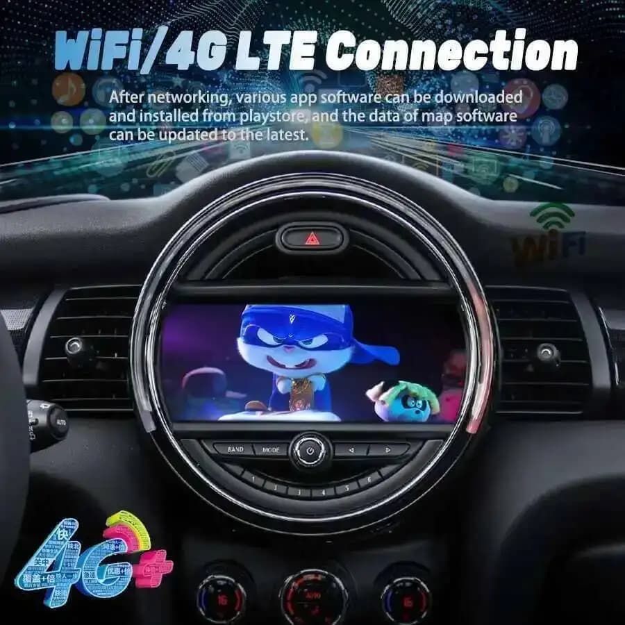 9" Android14 Wireless Carplay Car Radio For BMW Mini One 2017 F55 Cooper F56 Clubman F54 2015-2018 Multimedia Player 4G GPS Navi