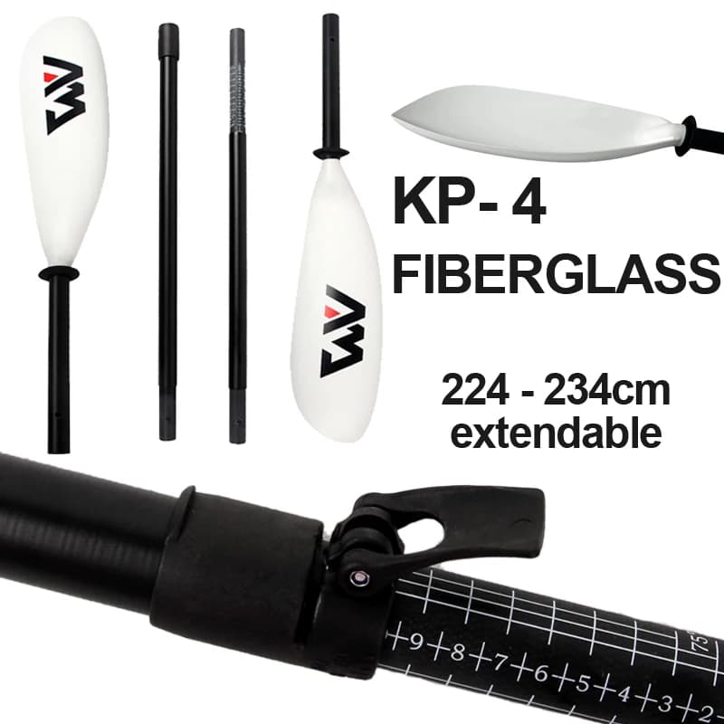 AQUA MARINA pagaia in fibra di vetro KP-4 kayak gonfiabile doppia lama lama cucchiaio profondo lama estensibile 224-234 cm 4 sezioni remo