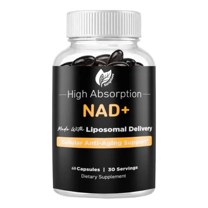 Integratore Liposomiale di Vitamina NAD Plus - Supporto Anti-invecchiamento Cellulare, Energia, Concentrazione - Adatto per Uomini e Donne - 60 Capsule